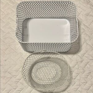 White Metal Storage Baskets